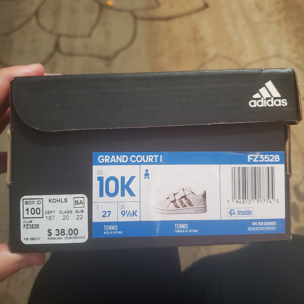 NEW adidas grand Court 1 leopard print sneakers